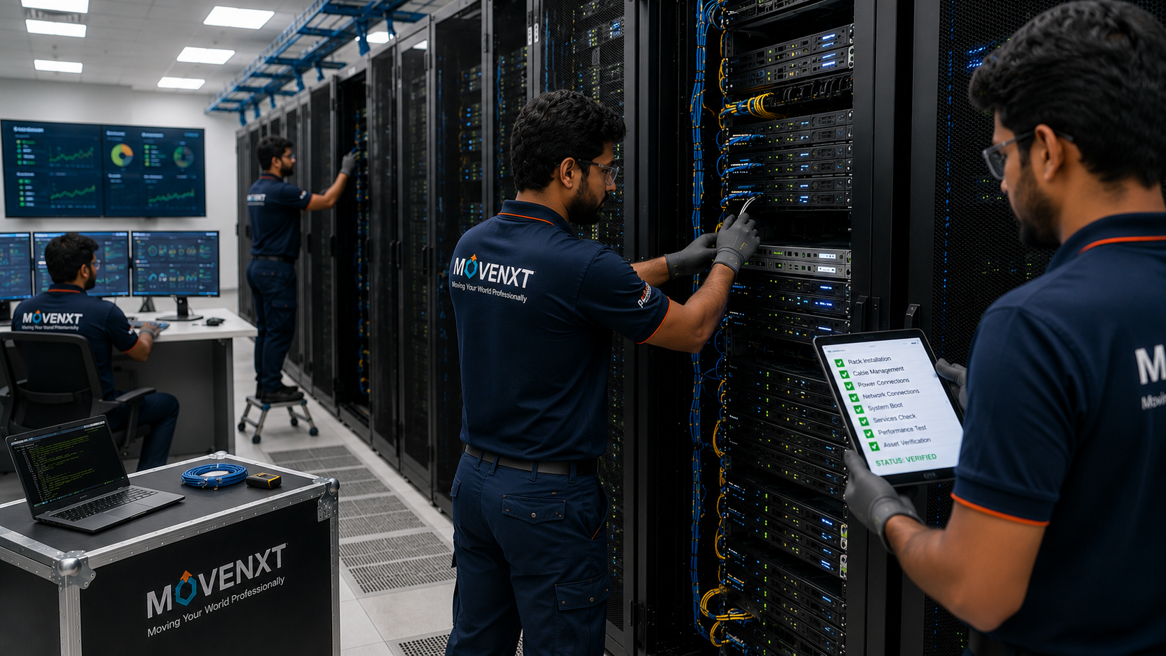 Data Center Migration India rack positioning and verification