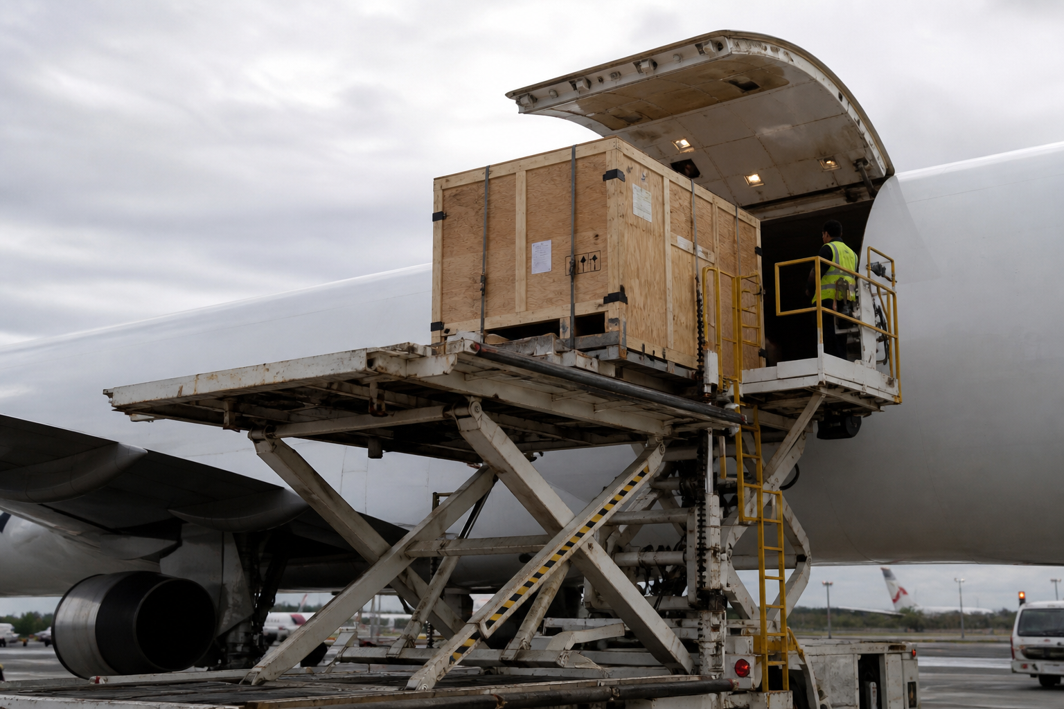 Air freight coordination for hospitality art programmes