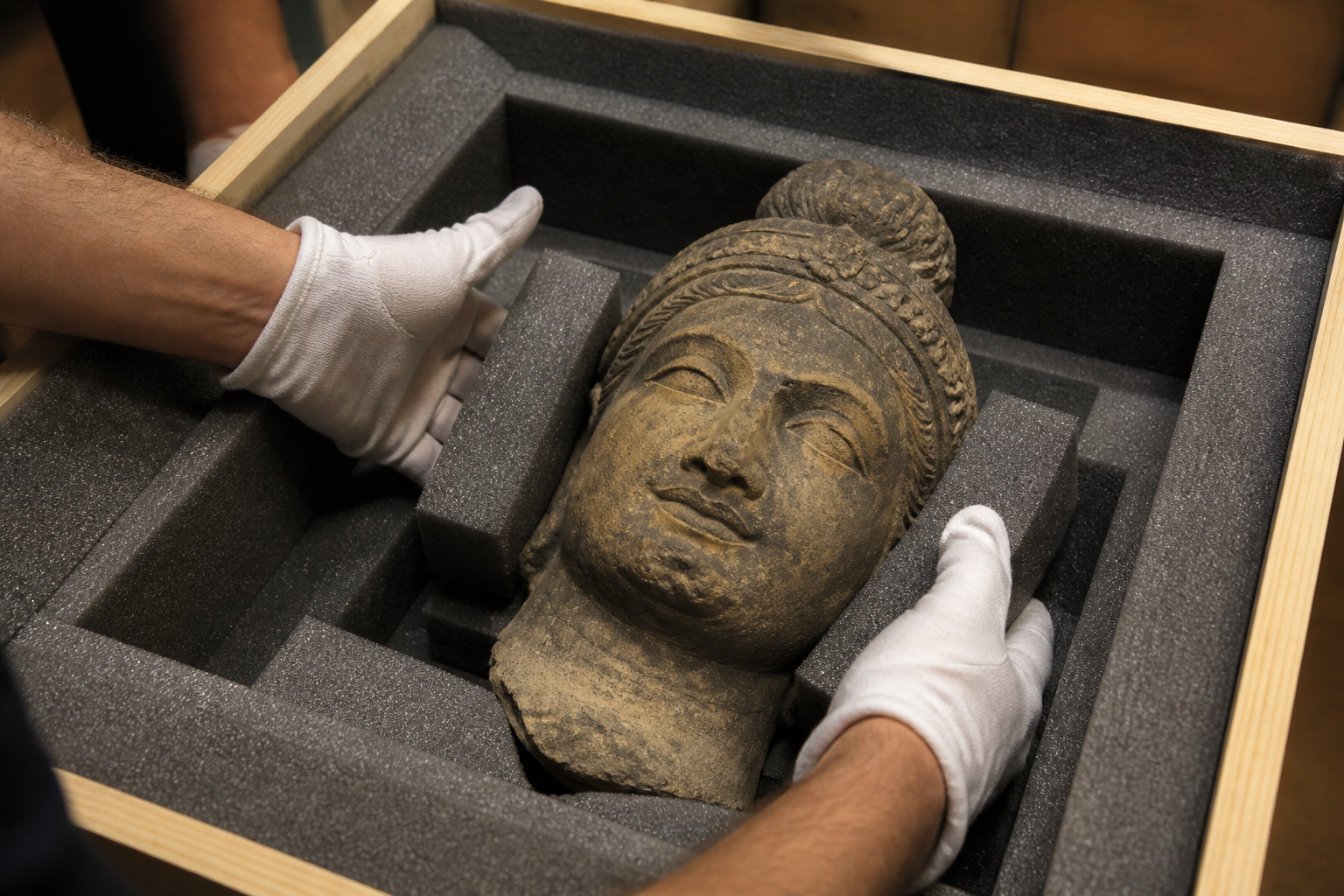 Protective packing for privately owned artworks