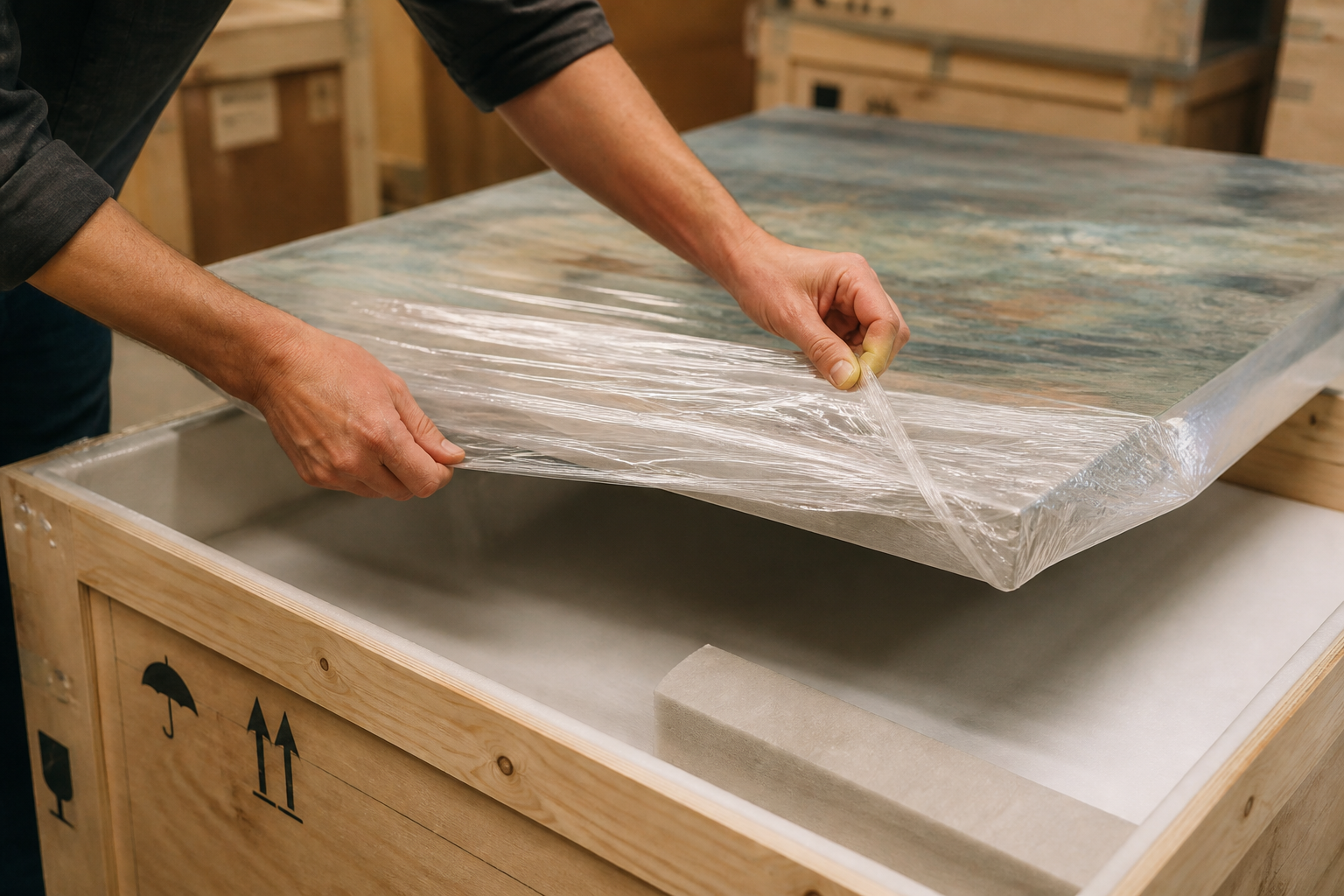 Protective packing for design-project artworks