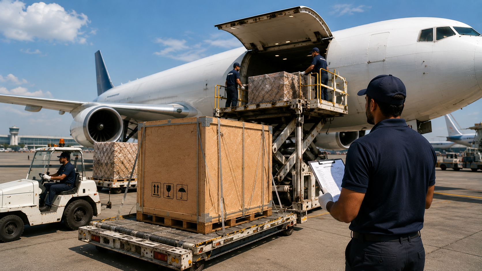 Flight transport - air cargo of fine art crates