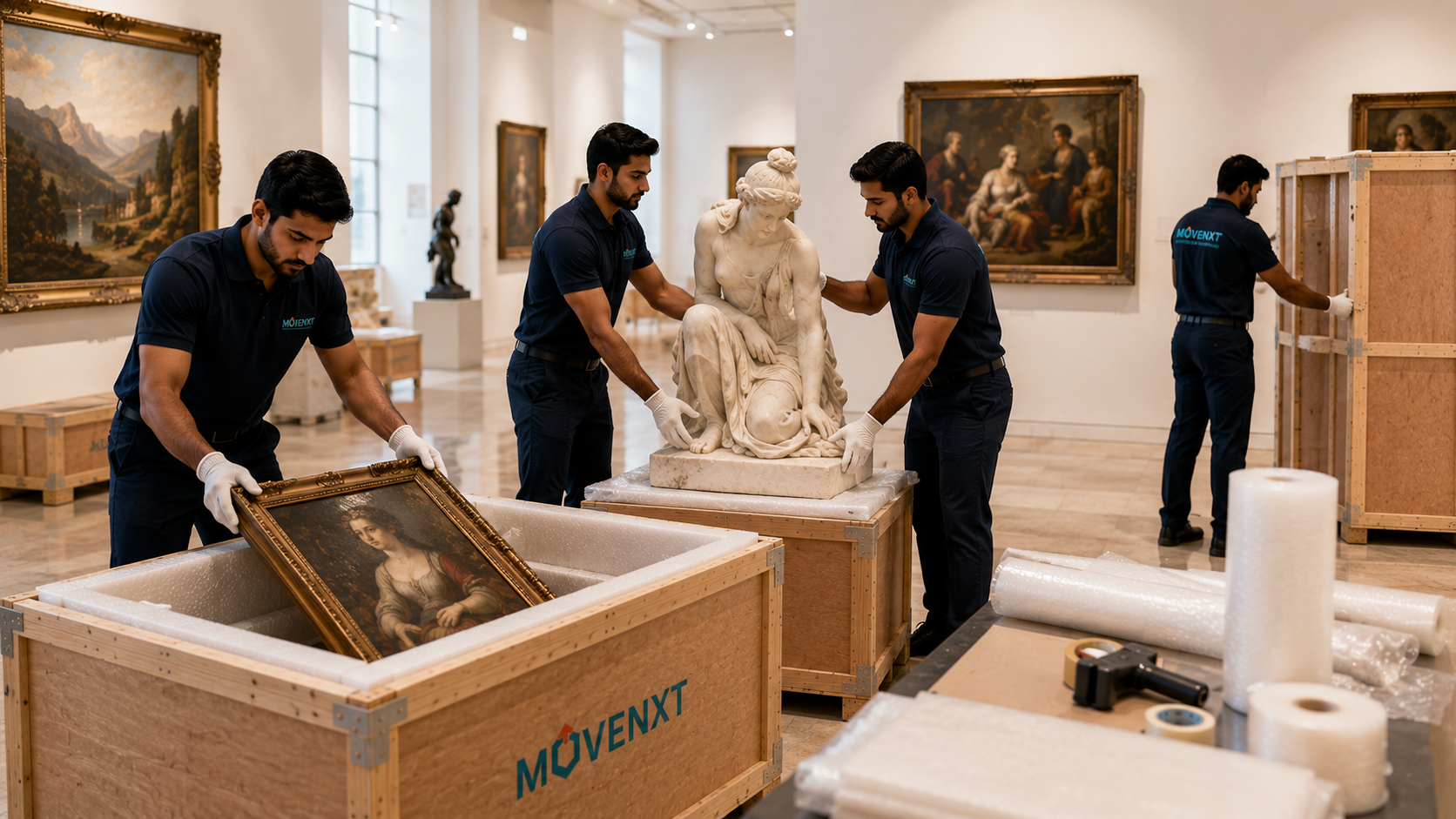 Fine art handling - Fine Arts Logistics India white-glove handling of a framed painting