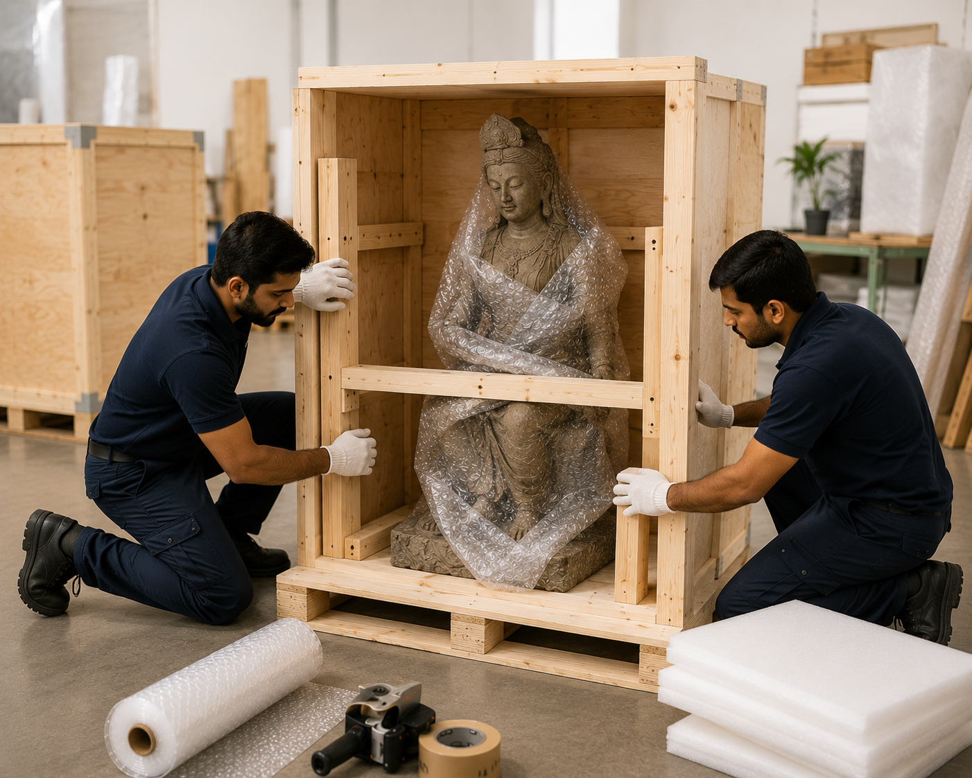 Sculpture shipping built for bulk and fragility - Fine Arts Logistics India