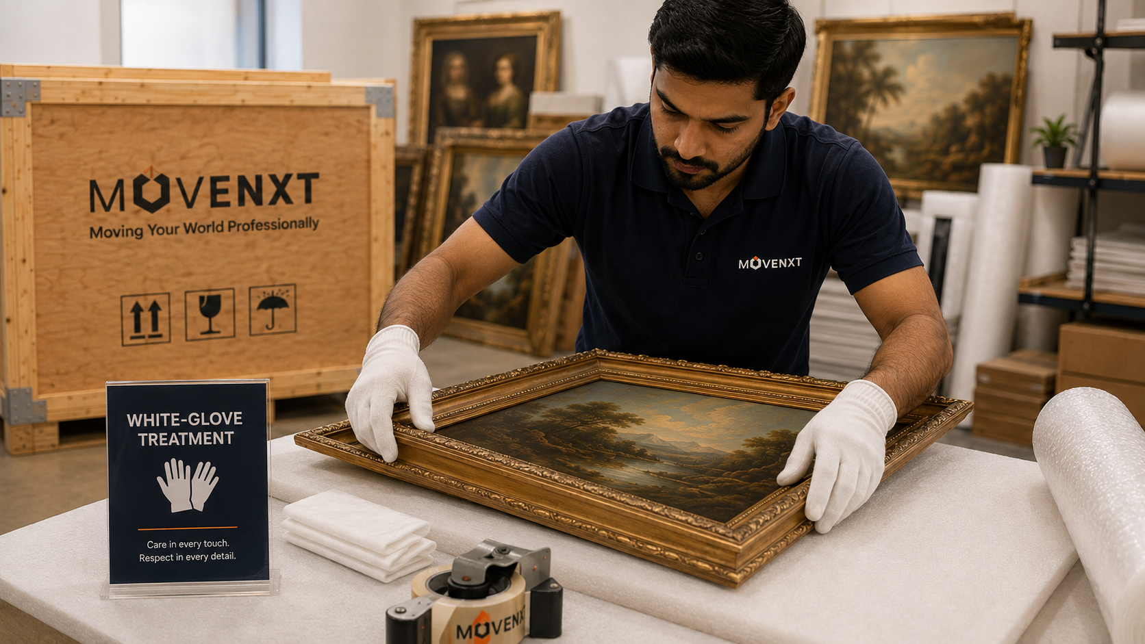 White-glove treatment for antique and fine art handling