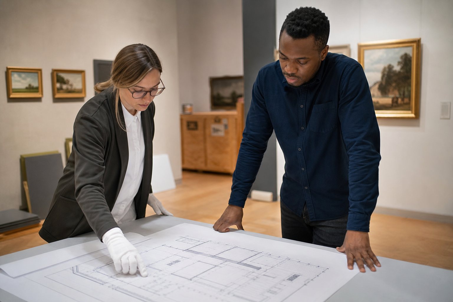 Collection survey in a museum gallery