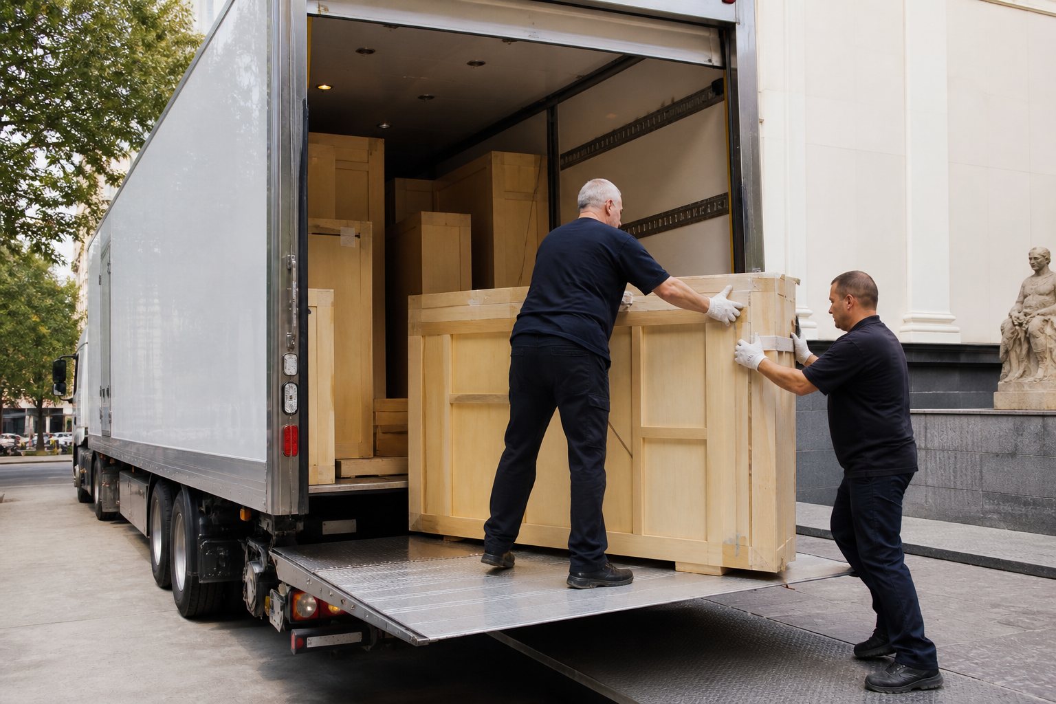 Climate-aware fine art transport for museum moves