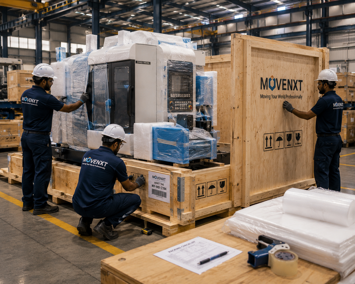 Industrial Relocation India specialised packing for critical plant equipment