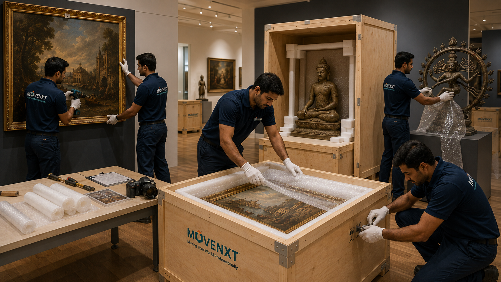 De-install and crate - Museum Relocation India museum-grade packing of artworks
