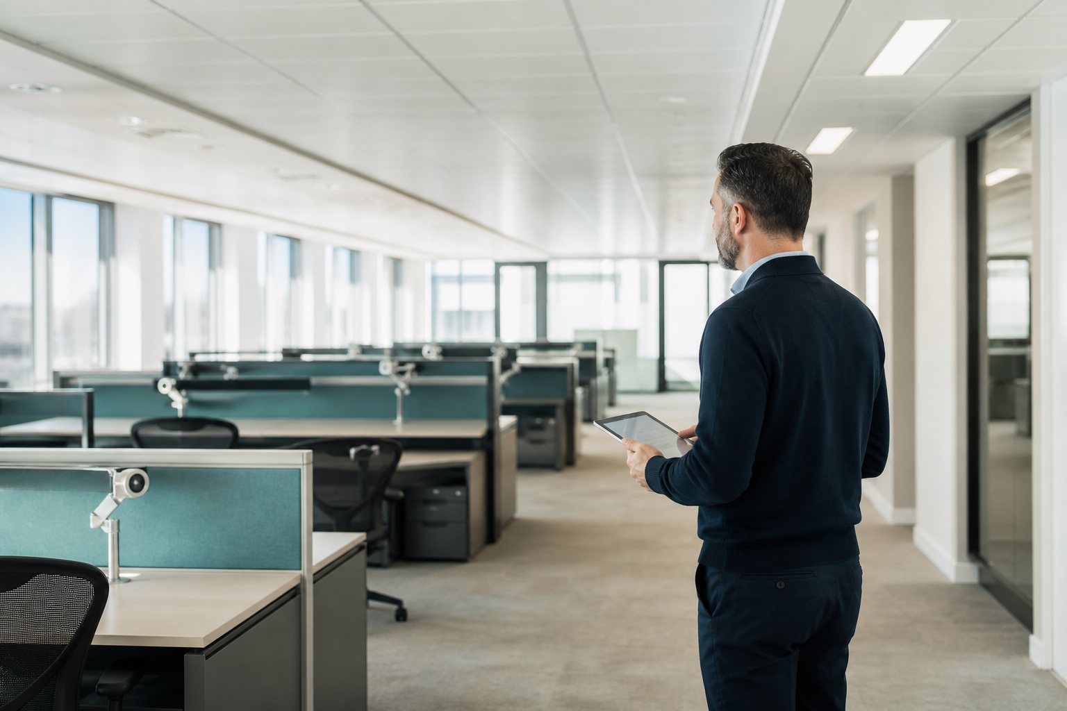 Office relocation site survey and floor planning