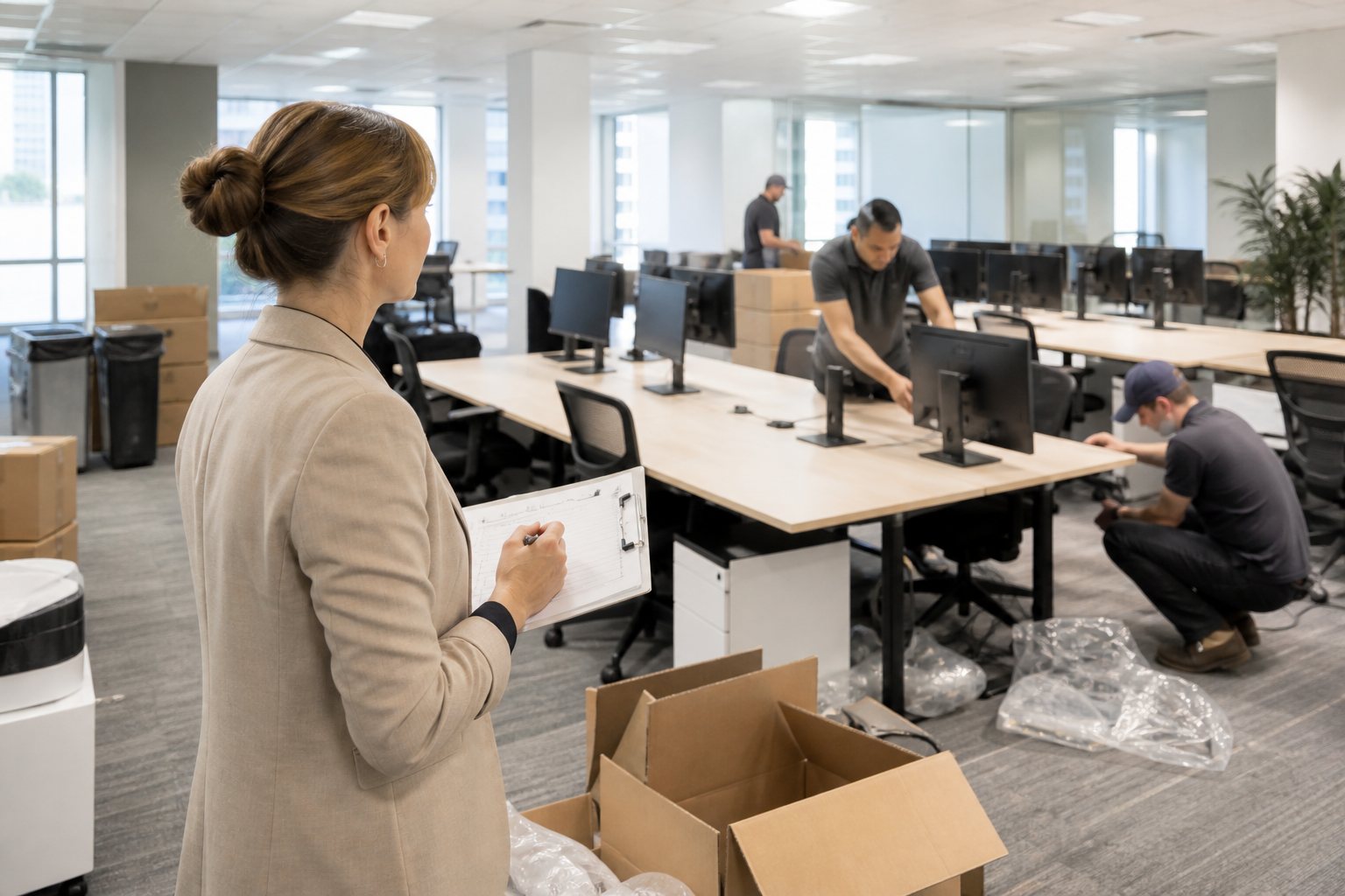 Desk and IT reinstall after corporate office relocation